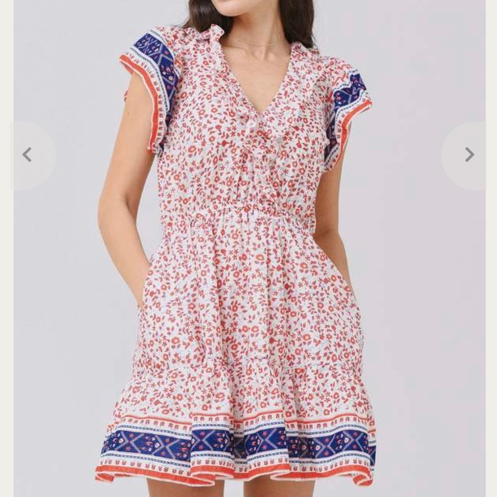 Trovata Birds of Paradis Marcella Wrap Dress in Red Ivy XS NEW with tags